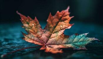 vibrant l'automne couleurs orner le vieux érable arbre dans novembre généré par ai photo