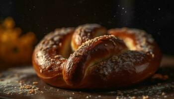 fraîchement cuit pain, une gourmet casse-croûte pour une en bonne santé repas généré par ai photo