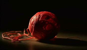 une coloré Balle de laine, roulé en haut avec compétence et la créativité généré par ai photo