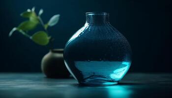 Frais l'eau dans verre vase, reflétant la nature simplicité et pureté généré par ai photo