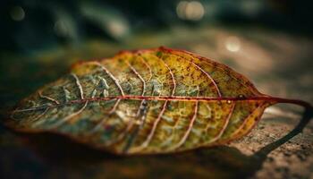 l'automne beauté dans la nature vibrant couleurs, sec feuilles chute gracieusement généré par ai photo