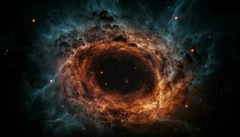 exploser supernova illumine foncé nébuleuse dans futuriste étoile champ toile de fond généré par ai photo