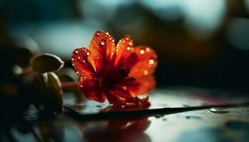 fraîcheur et beauté dans la nature une humide gerbera Marguerite fleur généré par ai photo