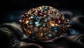 le antique broche, une symbole de richesse et élégance généré par ai photo