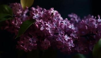 Frais lilas bouquet, beauté dans nature, cadeau de été romance généré par ai photo