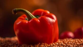 vibrant, mûr cloche poivrons ajouter Couleur à en bonne santé végétarien repas généré par ai photo