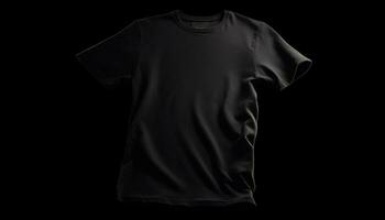 moderne élégance noir chemise avec abstrait modèle, parfait pour sport généré par ai photo