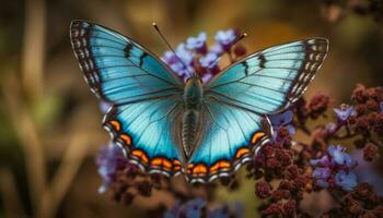 le fragile beauté de une multi coloré papillon aile dans proche en haut généré par ai photo
