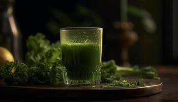 en bonne santé été salade avec mûr tomate, Frais persil, et antioxydant riches herbes généré par ai photo