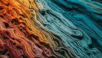 tissé la laine couverture avec abstrait rayé vague conception dégage élégance généré par ai photo
