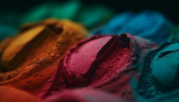 vibrant couleurs de le fard à paupières palette créer abstrait beauté collection généré par ai photo