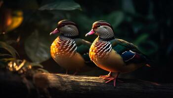 vibrant paon plume, une beauté dans la nature multi coloré modèle généré par ai photo