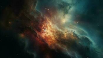 exploser supernova illumine Profond espace, création abstrait fractale motifs généré par ai photo