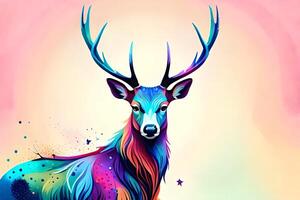 cerf vecteur illustration sur coloré Contexte. ai génératif ai photo