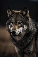 puissant Loup portrait, établi avec génératif ai photo