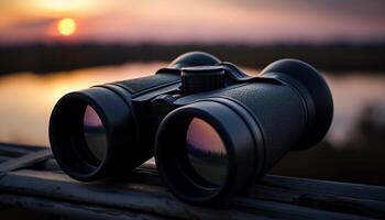 amplifier la nature beauté avec main tenue télescope généré par ai photo