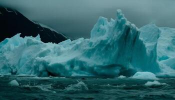 flottant sur congelé eau, explorant majestueux Arctique généré par ai photo