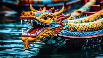 enchanteur dragon bateau apparat dans Chine - génératif ai photo