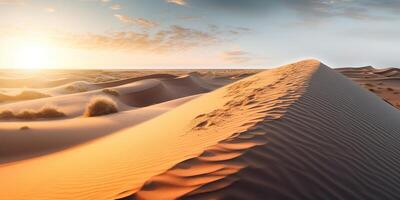 ai généré. ai génératif. le sable dune magnifique Landscae Extérieur la nature aventure. graphique art photo