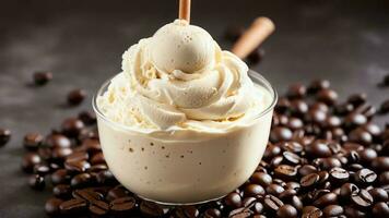 ajouter une décadent toucher à votre nationale café Milk-shake journée avec fouetté crème. ai généré. photo