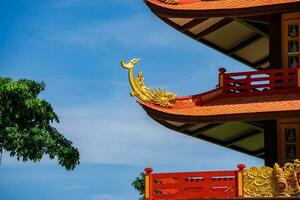 magnifique architecture de chauve souris nha pagode dans bao loc ville photo