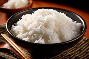 un image de Frais cuit blanc riz, génératif ai photo