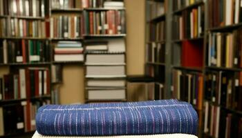 abondance de Littérature dans une moderne librairie, une étudiant paradis généré par ai photo