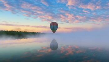 aventure périple en volant haute dans tranquille la nature beauté et chaleur généré par ai photo