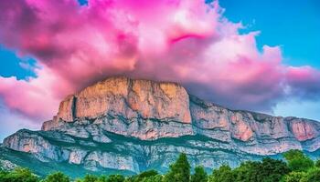 majestueux Montagne gamme, panoramique voir, beauté dans la nature paysage généré par ai photo