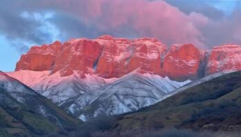 majestueux Montagne gamme, extrême terrain, beauté dans nature, randonnée aventure généré par ai photo