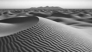 ondulé le sable dune dans aride Afrique, une majestueux Naturel point de repère généré par ai photo