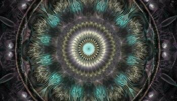 mandala avec gris et bleu couleurs généré par ai photo