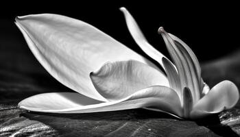 monochrome élégance une Célibataire fleur beauté dans la nature simplicité généré par ai photo