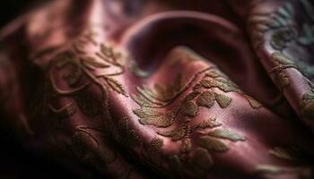 fleuri tapisserie oreiller avec vibrant la laine broderie et lisse texture généré par ai photo