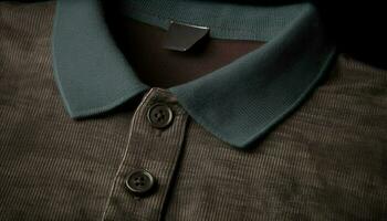 élégant Hommes veste avec bleu rayé modèle et vert collier généré par ai photo