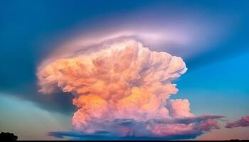 spectaculaire ciel à crépuscule, une tranquille scène de vibrant beauté généré par ai photo