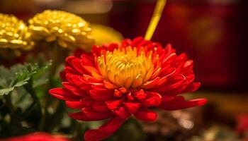 le vibrant Jaune Marguerite apporte beauté à le formel jardin généré par ai photo