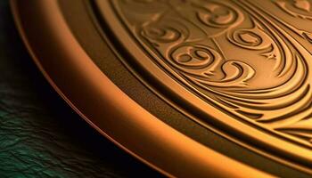 d'or spirale de la créativité reflète élégance dans antique métallique fond d'écran généré par ai photo