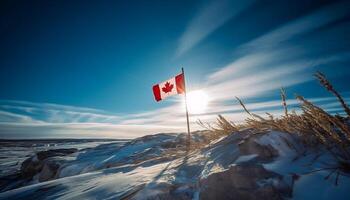 majestueux canadien montagnes, congelé beauté dans la nature généré par ai photo