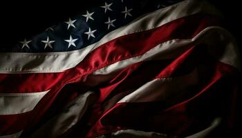 agitant drapeau symbolise américain fierté et liberté généré par ai photo