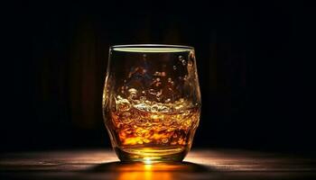 luxe whisky cocktail dans or snifter verre généré par ai photo