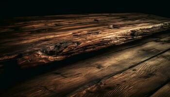 patiné bois planche avec rouillé arbre vignette généré par ai photo