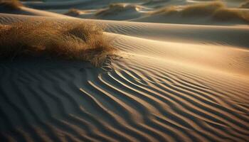 ondulé le sable dunes dans aride Afrique beauté généré par ai photo