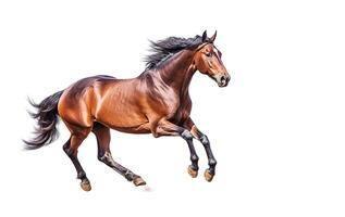 ai génératif. marron cheval sur une blanc photo