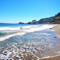 eureka plage ensoleillé Californie vibrations. génératif ai photo