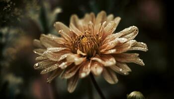 beauté dans la nature rosée gouttes sur Marguerite généré par ai photo