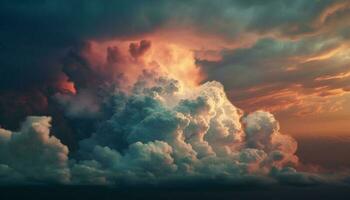 spectaculaire ciel plus de tranquille scène à crépuscule généré par ai photo