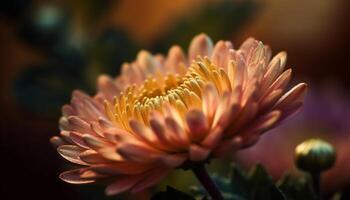 beauté dans la nature proche en haut de vibrant dahlia généré par ai photo