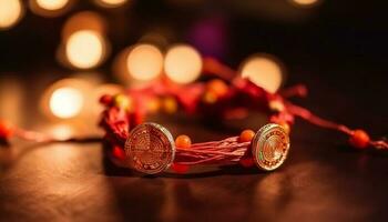 embrasé Collier symbolise l'amour dans Indien culture généré par ai photo