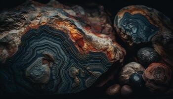 gemme agate, une macro vue de la nature généré par ai photo